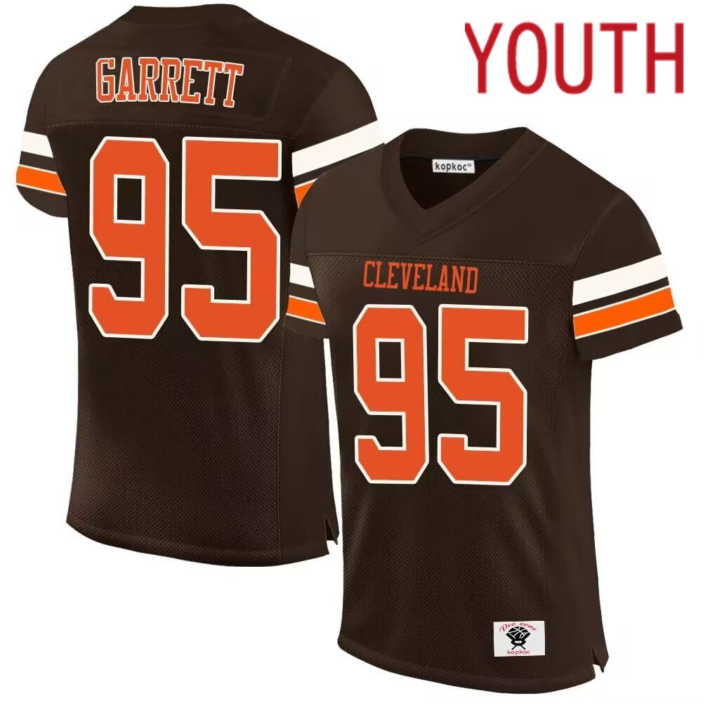 Youth Cleveland Browns #95 Garrett brown 2024 Nike Limited NFL throwback Jersey->youth nfl jersey->Youth Jersey